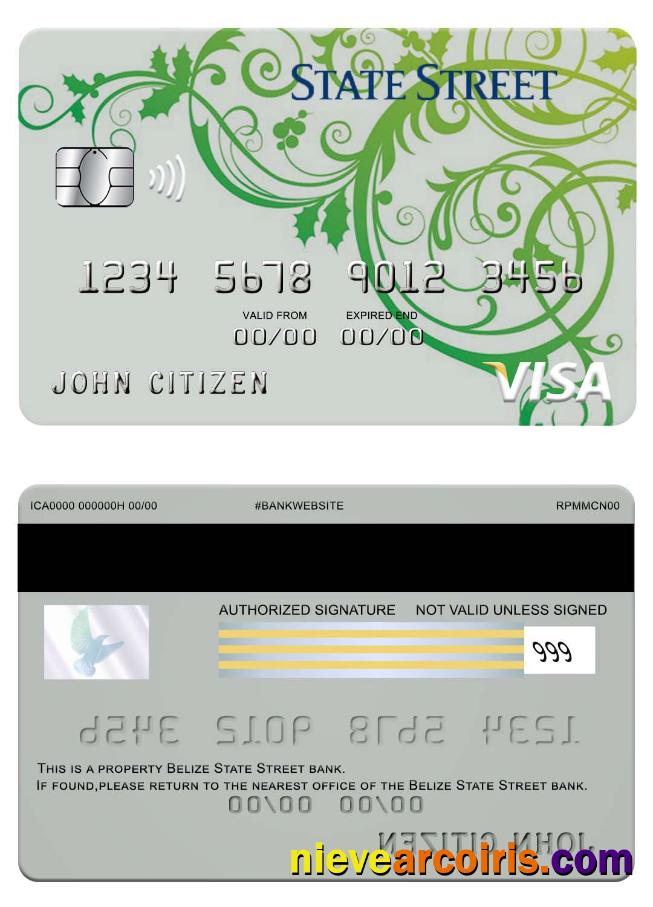 Belize State strret bank visa card